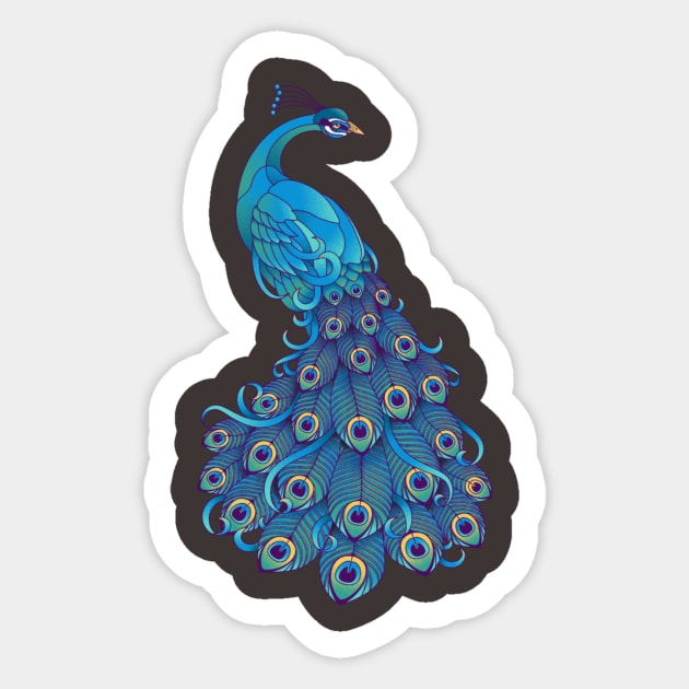 Beautiful Peacock Sticker by adityawagaskar